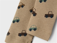 Bilprint på lysebrune leggings fra Name It 13240586 weathered teak